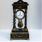  Ρολόι κατασκευασμένο από ξύλο και μπρούντζο, με ένθετο όστρακο χελώνας, τύπου "Portico" - Napoleon III, περιπου 160 ετών.