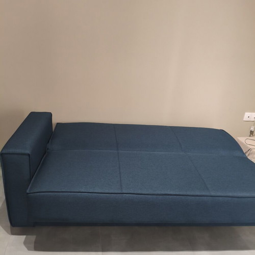 Three-seater sofa bed with storage, new, blue