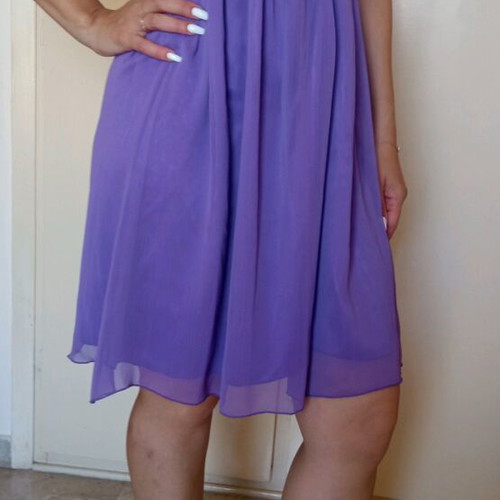 Cocktail strapless dress used, size S-M, purple