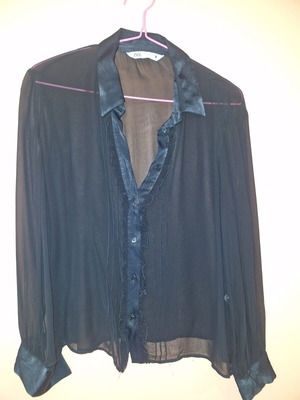 ZARA Shirt Transparent Black Size L Like New