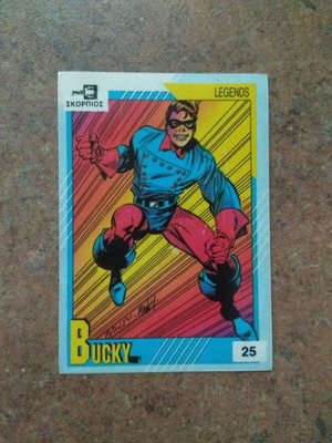 Bucky sticker used from Super Heroes Skorpios collection