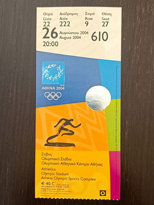 Athens 2004 Olympic Games Athletics Tickets like new, pair