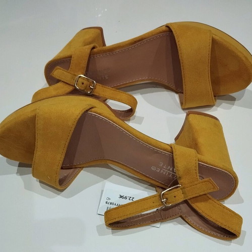 Yellow suede sandals size 40 new