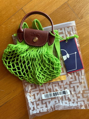 Longchamp XS Le Pliage Filet crossbody bag new, green
