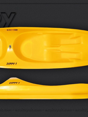 Κανό ZIPPY 1 μεταχειρισμένα, σετ 2 τεμαχίων με κουπιά, κίτρινα