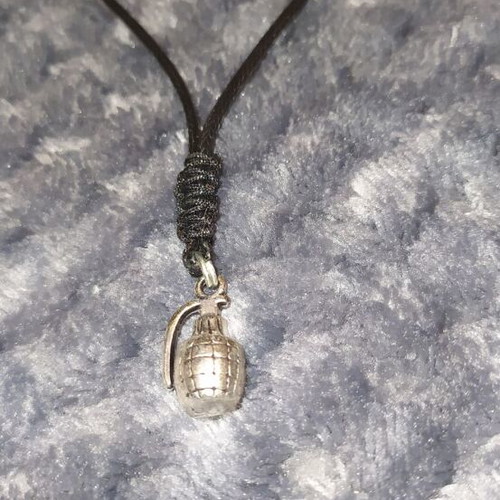 Hand grenade jewelry like new, black and silver