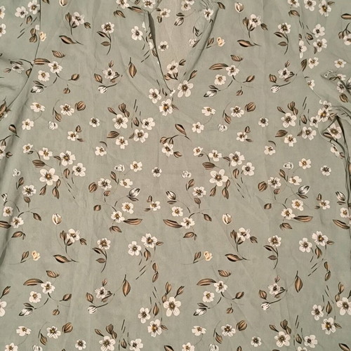 Shein floral women's blouse green like new