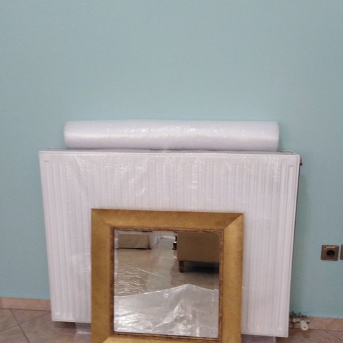Mirror with matte gold frame 80x80 used, bijou crystal