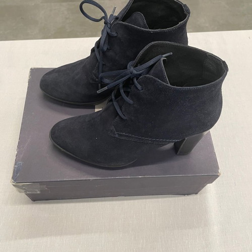 Soldini Donna ankle boots dark blue used, suede, size 38