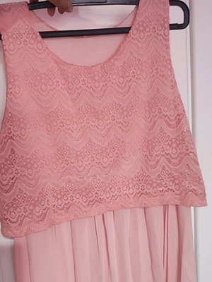 Blouse salmon with tulle and lace small like new