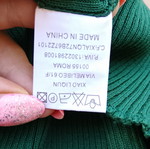 Off-shoulder ribbed knit top, deep green, one size S/M