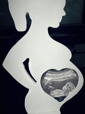 Pregnant decorative ornament new with porcelain and ultrasound slot