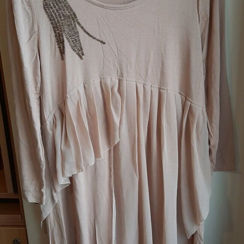 Dusty pink midi dress like new with tulle and bead details