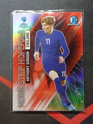Bowman Chrome UEFA U-21 2023 Anthony Gordon Home Strip Hopefuls card like new