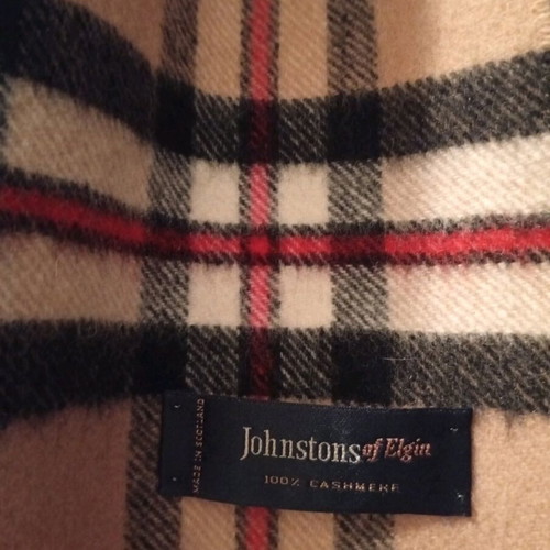 Burberry folding umbrella and Johnstones of Elgin cashmere scarf used
