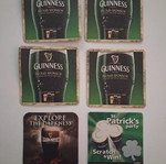 Guinness paper coasters used, pack of 6 for collection