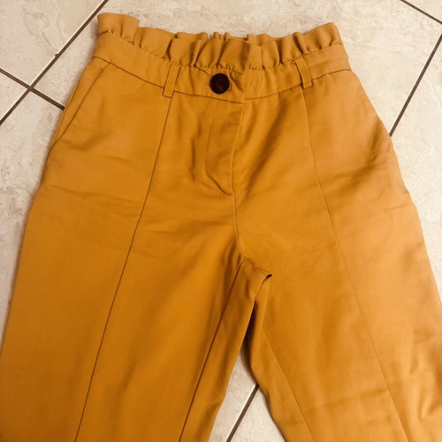High-waist paperbag pants mustard ochre, like new, size S