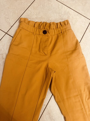 High-waist paperbag pants mustard ochre, like new, size S