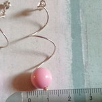 Silver 925 earrings with pink bead like new