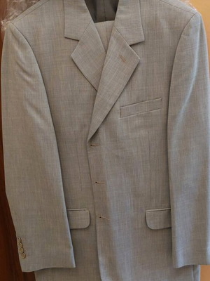 Summer men's suit gray like new, jacket size 52, trousers 46