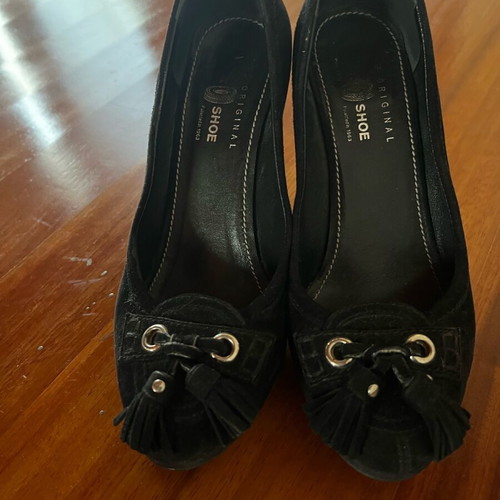 Car Shoe women's black suede shoes used, size 36.5