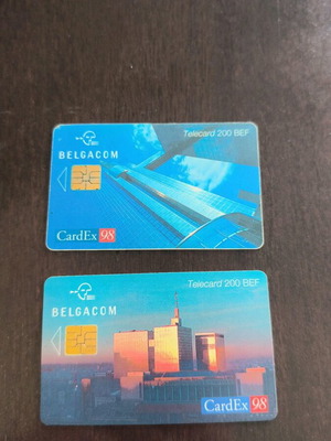 Belgium phone cards used, set of 2