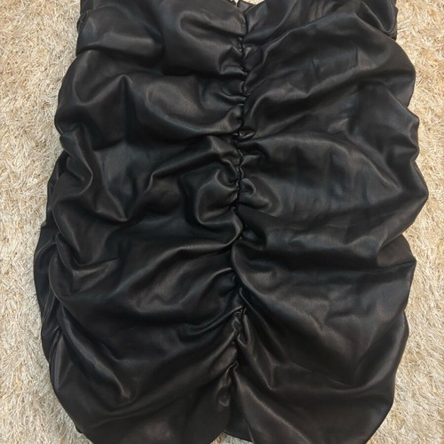 Zara mini leather skirt used, black, size M