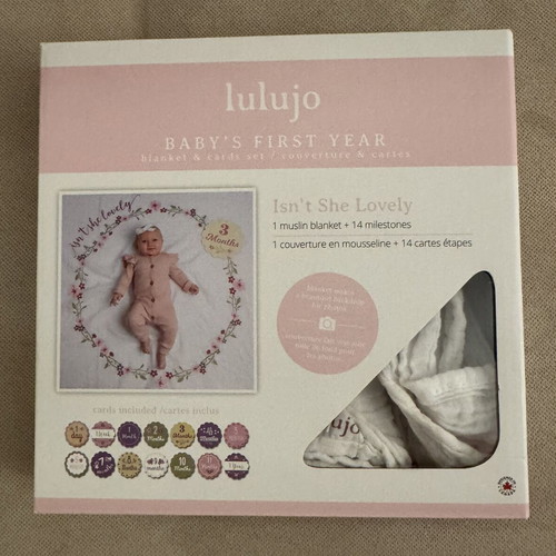 Lulujo Isn’t She Lovely baby muslin blanket set like new