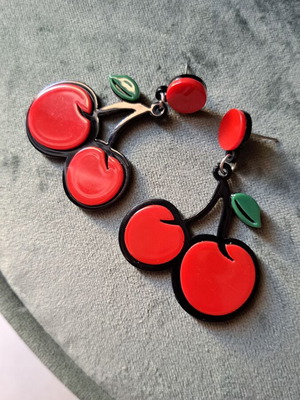 Cherry earrings large dangling like new