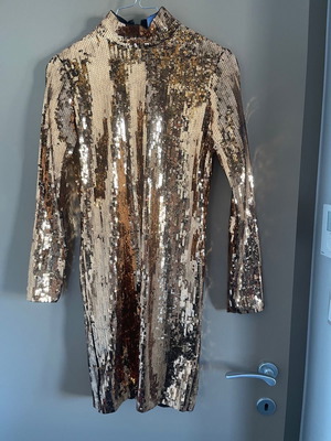 Vasia Tzotzopoulou dress handmade with gold sequins, size small
