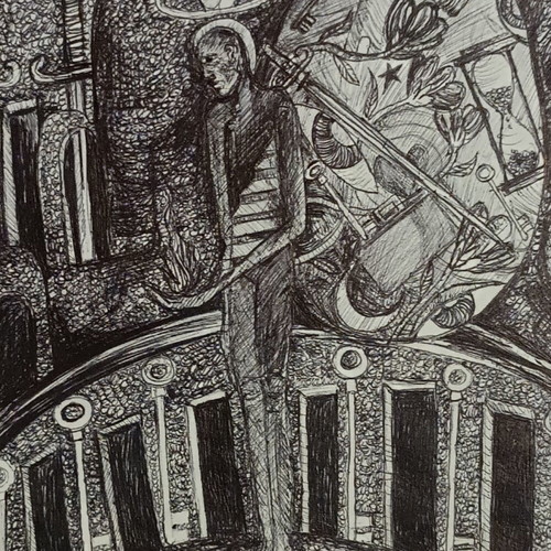 Psychedelic drawing with hidden symbols made to order