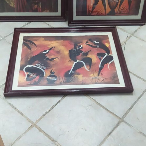 Framed paintings used, set of 3, size 75x60