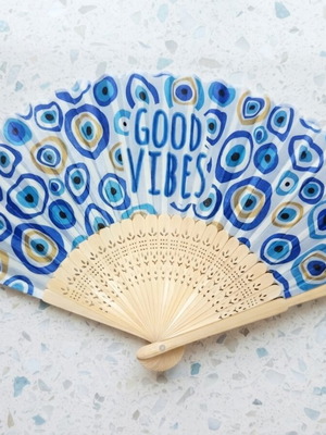 Fan for Evil Eye with Good Vibes, new
