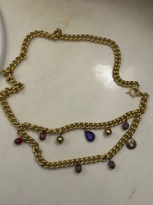Metal gold-plated belt used, 1980s style, size 100