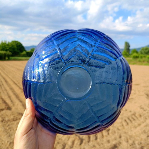Glass blue vintage bowl like new