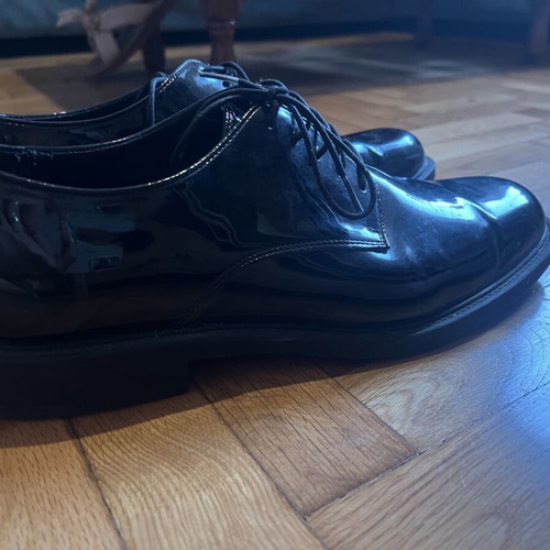 Zara black patent leather men's dress shoes size 44