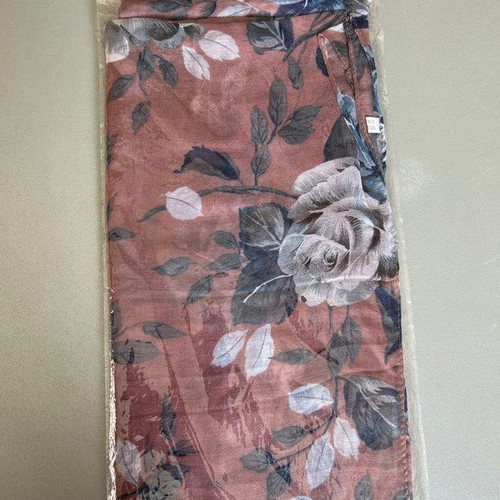Women's scarf new pink with floral pattern