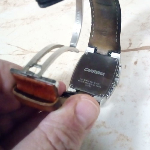 Carrera chronograph used with bracelet and leather strap