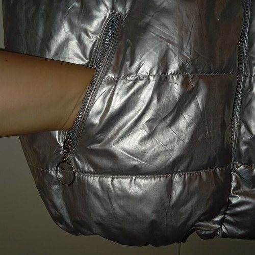 BF & GF sleeveless jacket silver metallic used XL
