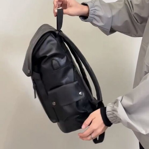Unisex backpack new with patchwork design, synthetic leather