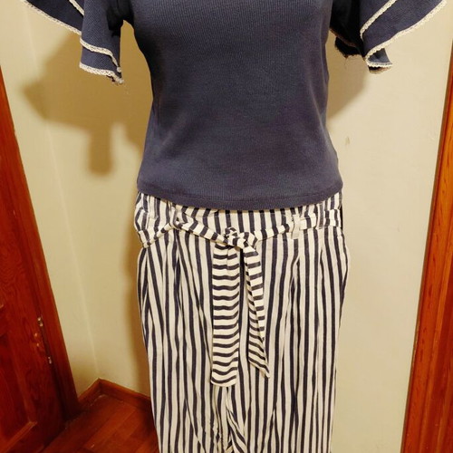 Trendyol blouse and Mayoral striped pants women's set