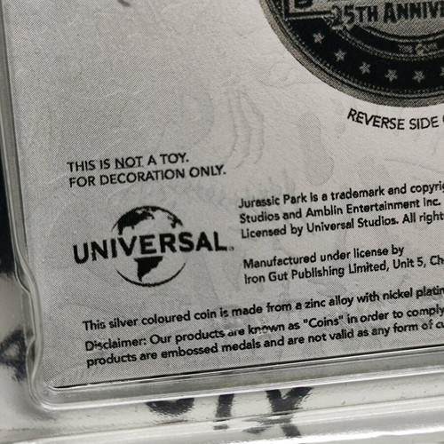 Jurassic Park Limited Edition Coin like new
