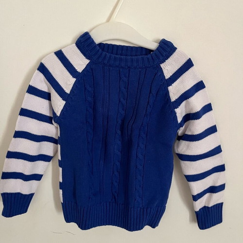 Boy's blue striped shirt used sizes 56-98,104