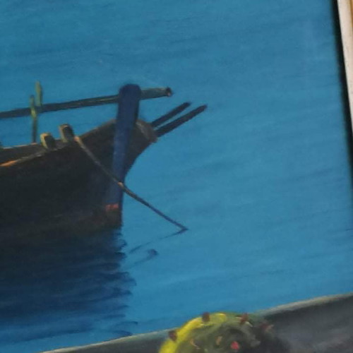 Painting N. Vrettos used 130×100 with Bourtsi Nafplio depiction