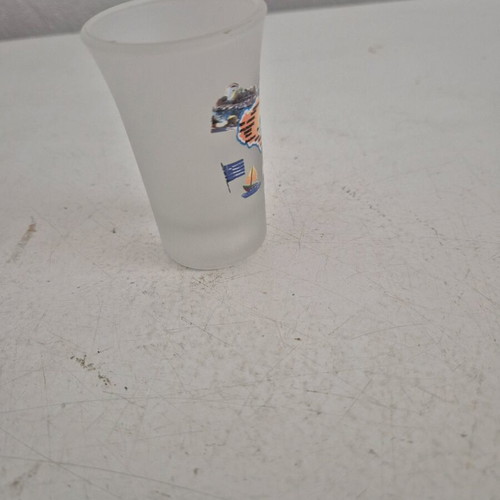 Shot glass with sandblasting Lesvos new