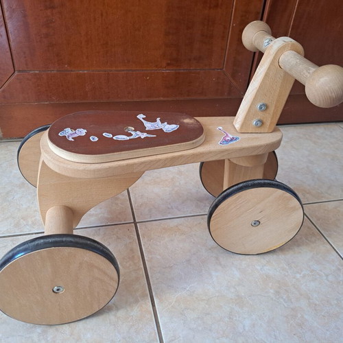 First Woody Bike playtive classic wooden four-wheel balance bike
