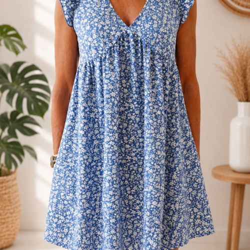 Shein blue short dress used, size Small
