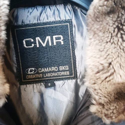 Camaro Puffer Jacket Size S Like New, Black and Grey