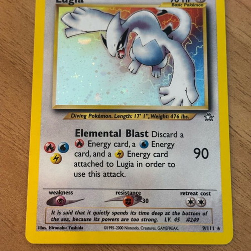 Pokémon Lugia Neo Genesis holo rare card 9/111 new