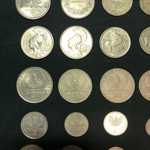 Collection of 37 used coins 1912-1982 with 2 silver coins